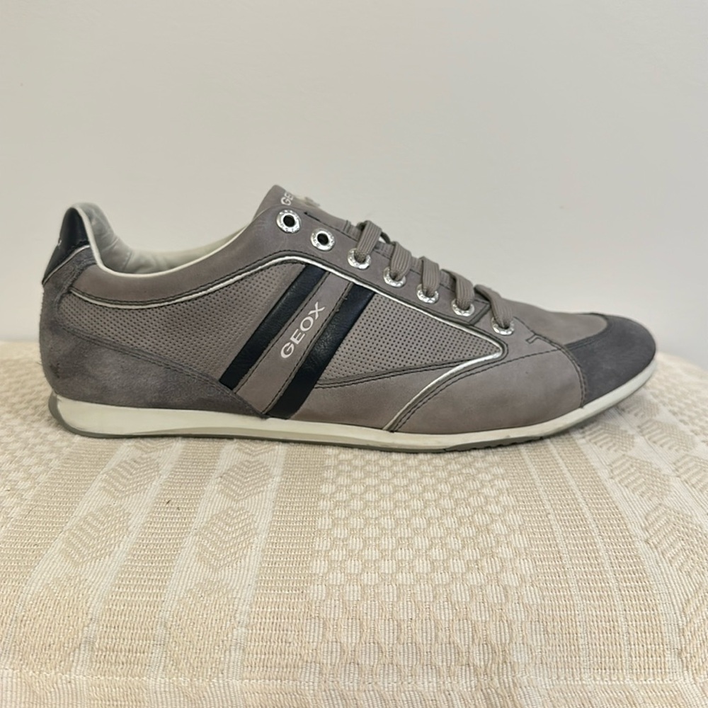 Geox Andrea Men’s Gray Leather Sneaker EU Size 46